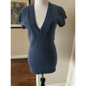 Christopher Fischer ink blue cashmere sleeveless sweater SZ M NWOT